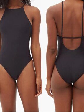 Jade Swim | Black Nova High-Neck Swimsuit | Size Extra Large